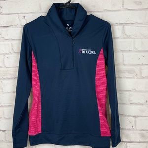 Delta Airlines 1/4 Zip Pullover Breast Cancer Size Small
